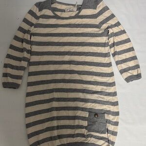 Trovata Gray and Cream Striped Dress